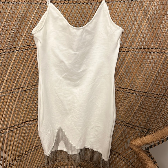 Superdown Elaine Dress/ fitted white fringe dress - Picture 2 of 7